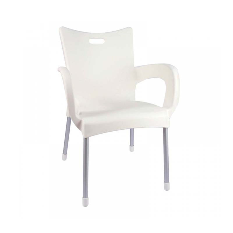 كرسي بلاستيك بأرجل المنيوم – قوي وعملي