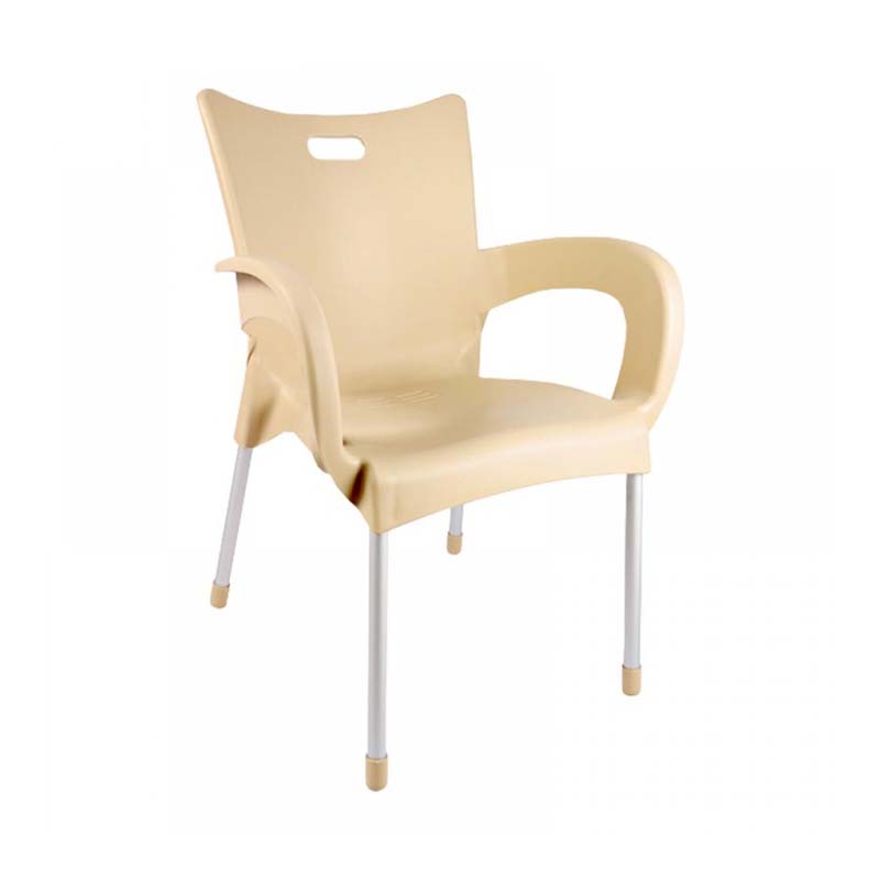 كرسي بلاستيك بأرجل المنيوم – قوي وعملي