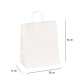 10 اكياس ورقية بيضاء بمقبض يد مريح وقاعدة ثابتة | مقاس S (33 × 25 × 14 سم)