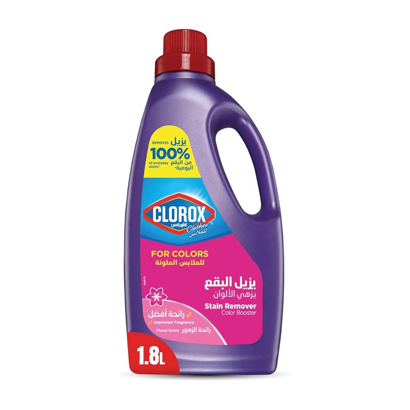 كلوركس لإزالة البقع وزهو الالوان برائحة الزهور 1.8 لتر للملابس الملونة