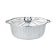 قدر قصدير المنيوم دائري للاستعمال مرة واحدة مع غطاء منفصل | قطر 17 سم، عمق 9 سم – كرتون 150 قدر مع غطاء