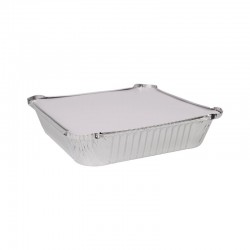 كرتون صحون قصدير المنيوم مع غطاء ورق 400 حبة