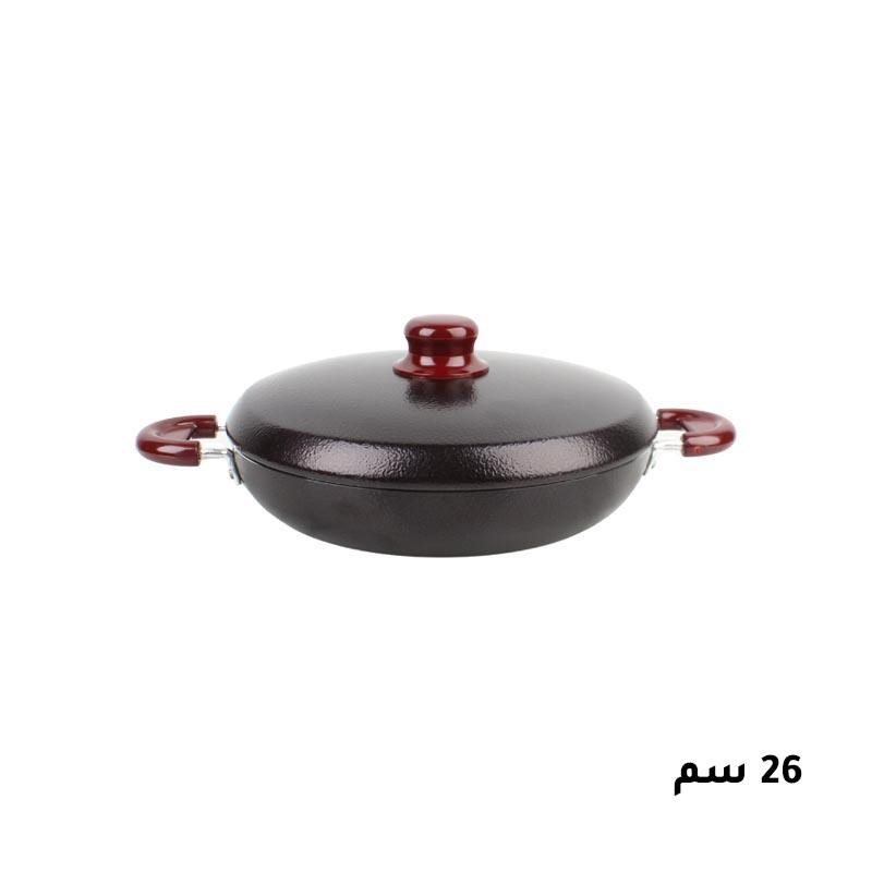 مقلاة كورية غير لاصق مع اغطية - 4 مقاسات