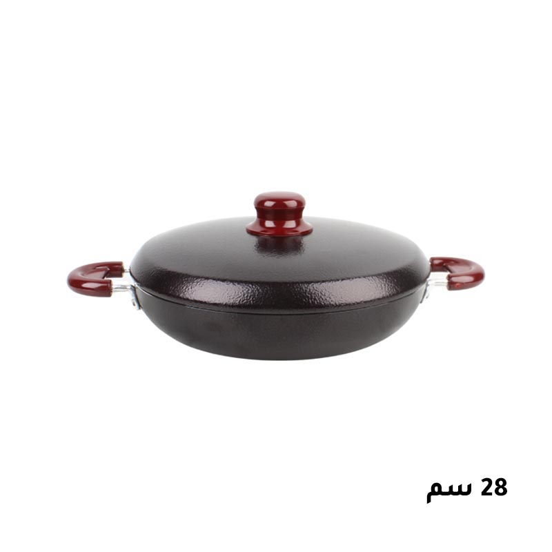 مقلاة كورية غير لاصق مع اغطية - 4 مقاسات