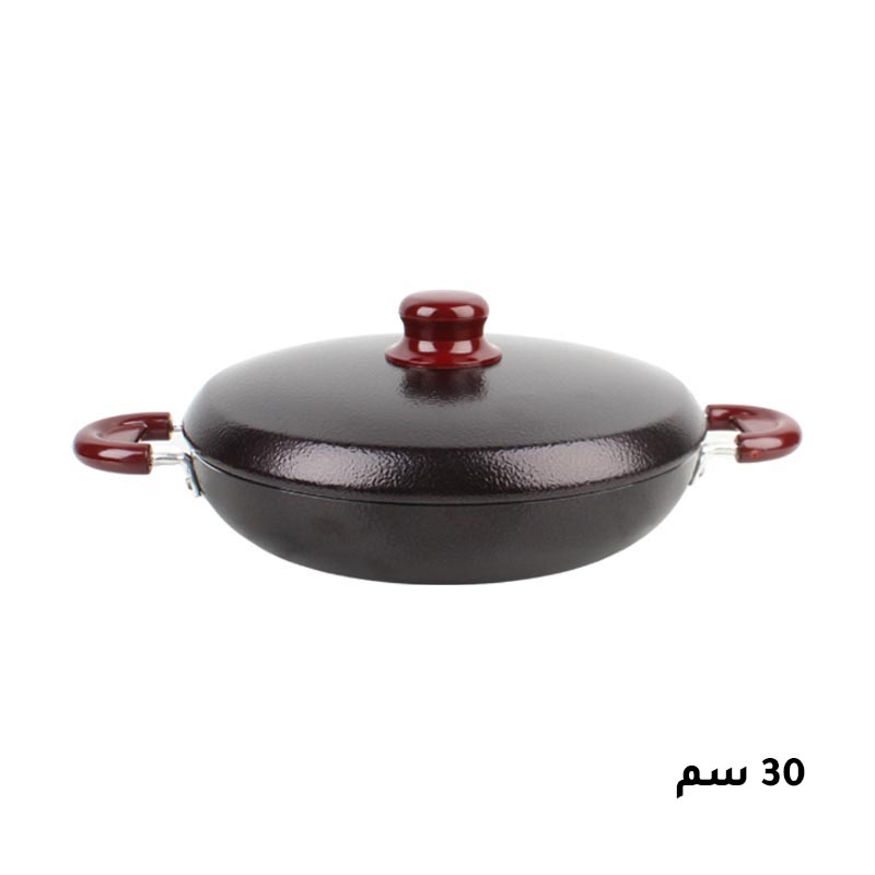 مقلاة كورية غير لاصق مع اغطية - 4 مقاسات