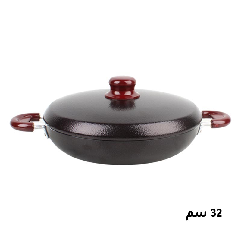 مقلاة كورية غير لاصق مع اغطية - 4 مقاسات