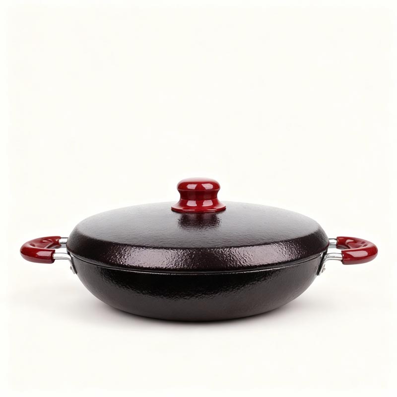 مقلاة كورية غير لاصق مع اغطية - 4 مقاسات