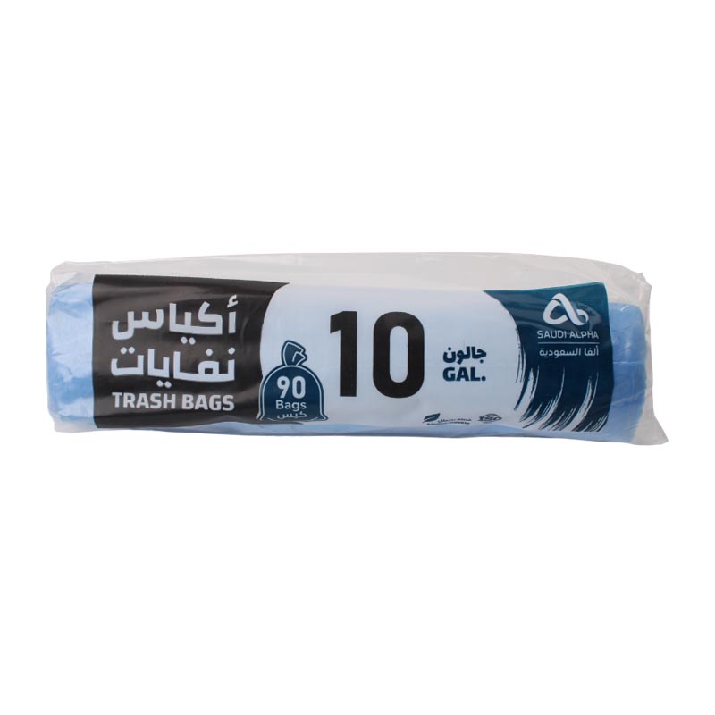 اكياس نفايات من الفا | جالون 10 – 90 كيس متوفرة بالوان ابيض، اسود، وازرق