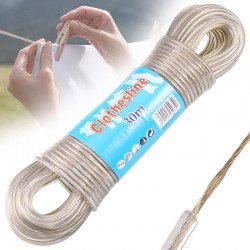 حبل غسيل فولاذي شديد التحمل بطول 30 متر مع طلاء PVC