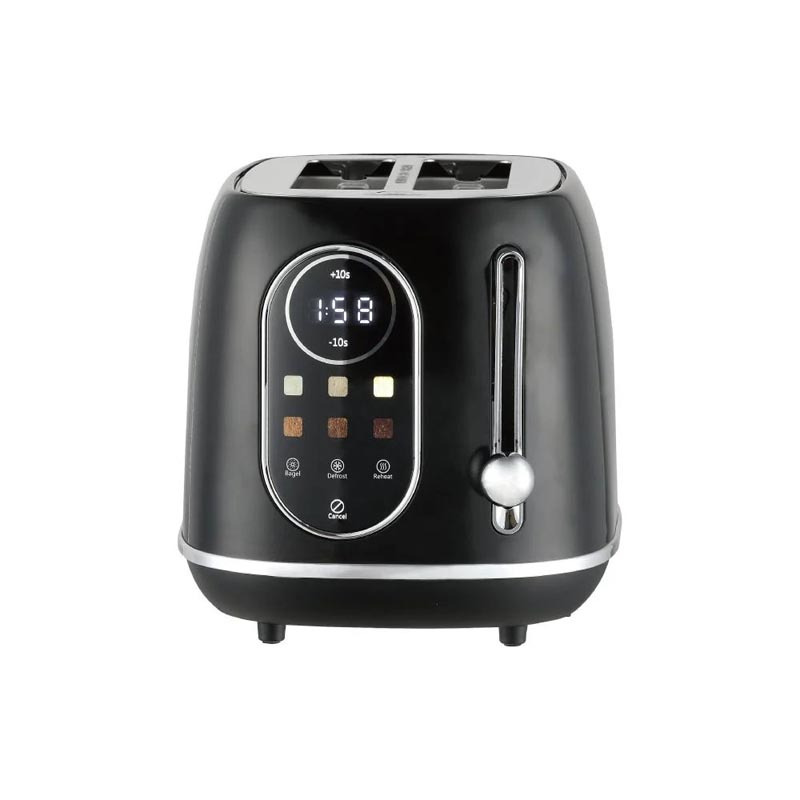حماصة توست ذكية بشريحتين مع شاشة LED – 6 مستويات تحميص، إعادة التسخين وإذابة التجميد، قدرة 800 واط، من ريبون | ضمان سنتين