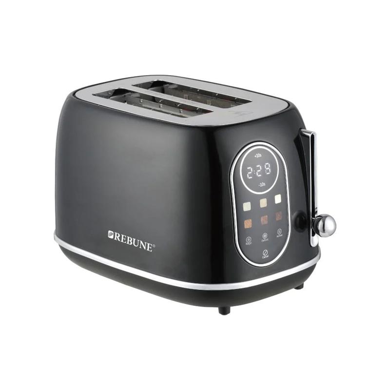 حماصة توست ذكية بشريحتين مع شاشة LED – 6 مستويات تحميص، إعادة التسخين وإذابة التجميد، قدرة 800 واط، من ريبون | ضمان سنتين