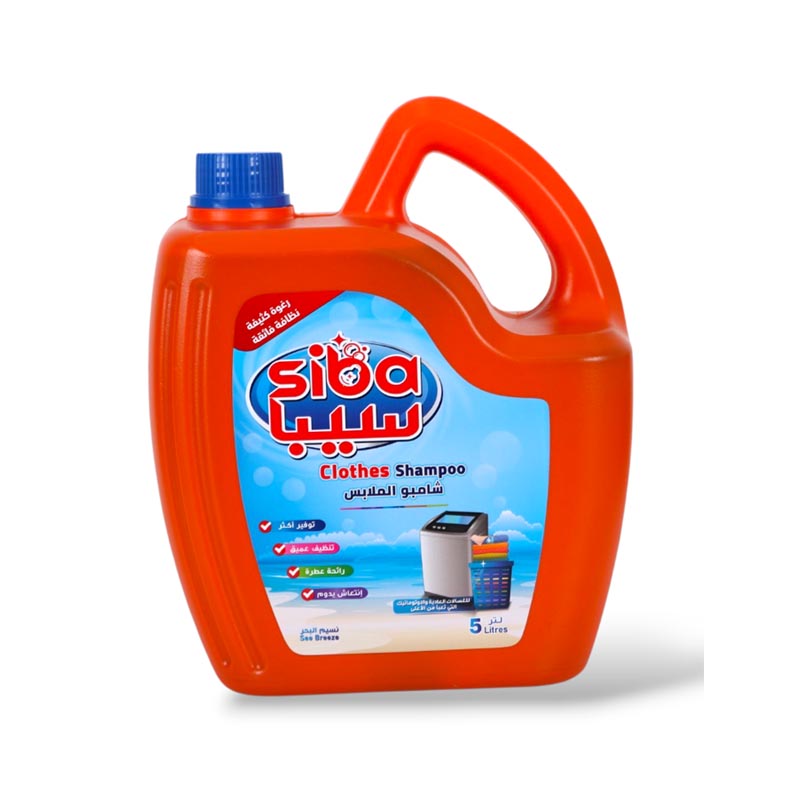 سيبا شامبو ملابس سائل – 5 لتر لتنظيف عميق ورغوة كثيفة مع رائحة عطرية وانتعاش يدوم