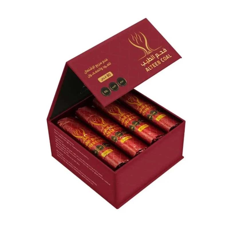 فحم الطيب سريع الاشتعال للعود والبخور | حجم كبير XXL – 80 قرص بقطر 4.5 سم