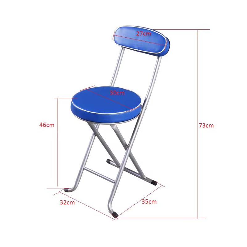 كرسي صلاة عملي قابل للطي | مصنوع من الحديد مع مرتبة اسفنج مغطاة بجلد صناعي باللون الازرق
