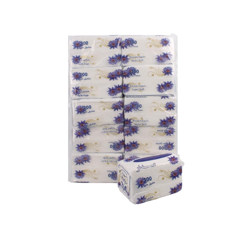 كرتون مناديل وجه مدار – 300 منديل مفرد جامبو محبب × 50 عبوة (إجمالي 15,000 منديل مفرد)