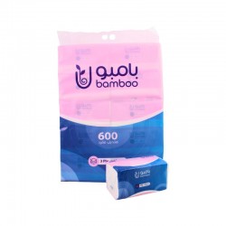 حزمة مناديل بامبو 600 منديل مفرد 3 طبقات – 10 حبات