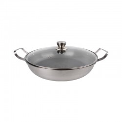 قدر استانلس ستيل بغطاء زجاج – قطر 24