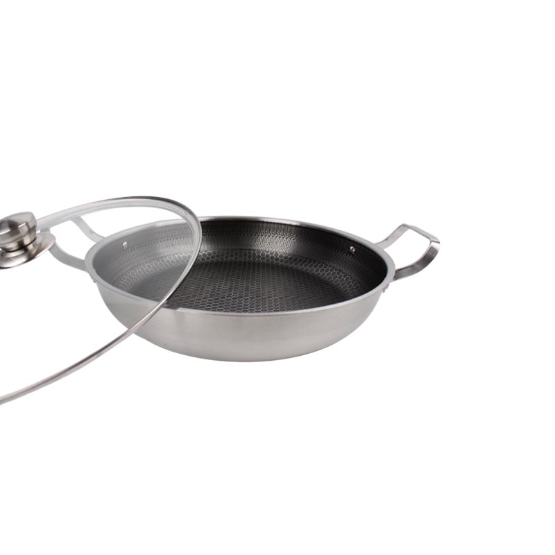 قدر استانلس ستيل عالي الجودة بغطاء زجاج بفتحة تهوية ومقبض عازل للحرارة | قطر 26