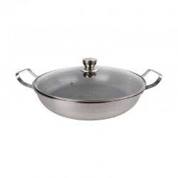 قدر استانلس ستيل بغطاء زجاج – قطر 28