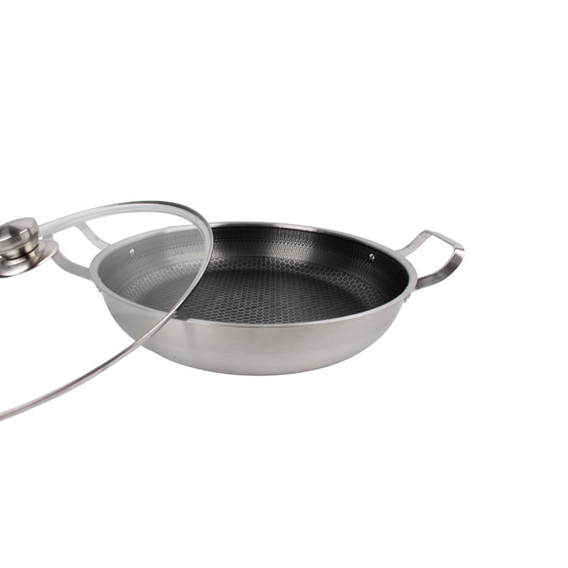 قدر استانلس ستيل عالي الجودة بغطاء زجاج بفتحة تهوية ومقبض عازل للحرارة | قطر 28