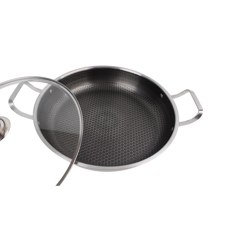 قدر استانلس ستيل عالي الجودة بغطاء زجاج بفتحة تهوية ومقبض عازل للحرارة | قطر 28