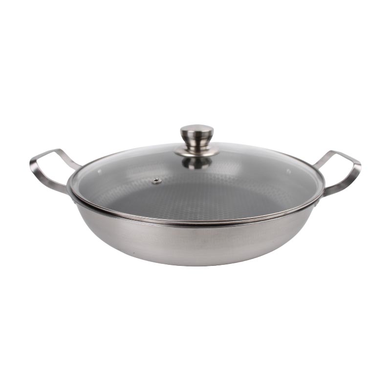 قدر استانلس ستيل عالي الجودة بغطاء زجاج بفتحة تهوية ومقبض عازل للحرارة | قطر 30