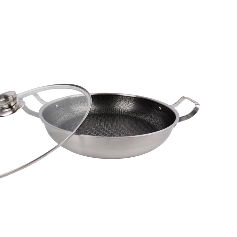 قدر استانلس ستيل عالي الجودة بغطاء زجاج بفتحة تهوية ومقبض عازل للحرارة | قطر 30