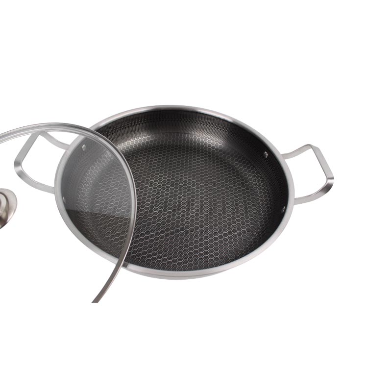 قدر استانلس ستيل عالي الجودة بغطاء زجاج بفتحة تهوية ومقبض عازل للحرارة | قطر 30