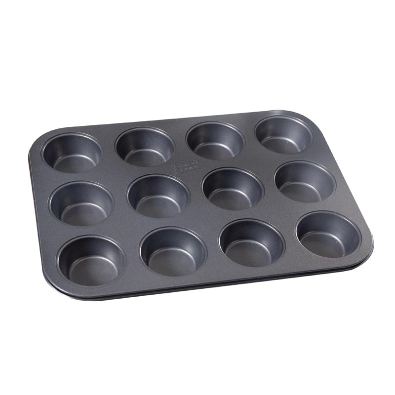 قالب مافن معدني غير لاصق من بيكرز سيكرت - Baker’s Secret | صينية كب كيك 12 تجويف – مقاس 40×28 سم