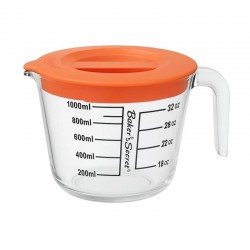 كوب قياس زجاج بغطاء 1000 مل من بيكرز سيكرت - Baker’s Secret