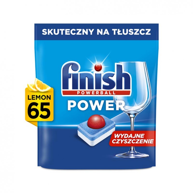 أقراص فينيش باوربول برائحة الليمون لتنظيف الأواني وإزالة الدهون – عبوة 65 قرص