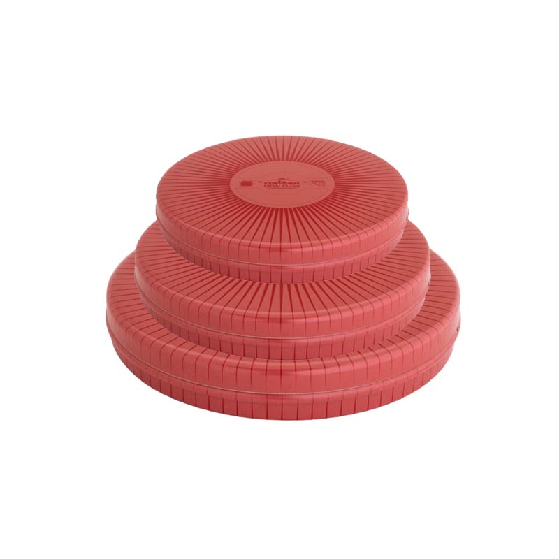 طقم صواني دائرية للمعجنات والكنافة والحلويات من نيوفلون بغطاء مخطط أنيق – ثلاث احجام (قطر 35 سم، 30 سم، 25 سم) – مواد ايطالية، صناعة سعودية