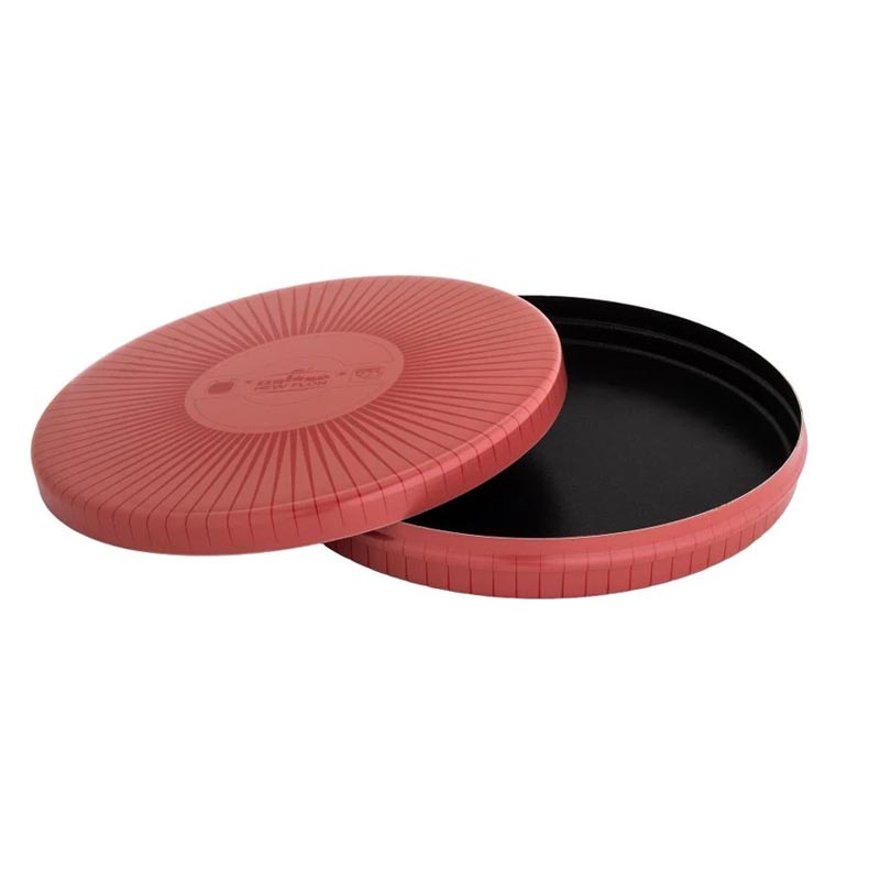 طقم صواني دائرية للمعجنات والكنافة والحلويات من نيوفلون بغطاء مخطط أنيق – ثلاث احجام (قطر 35 سم، 30 سم، 25 سم) – مواد ايطالية، صناعة سعودية