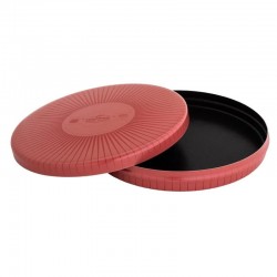 صينية دائرية نيوفلون بغطاء مخطط 