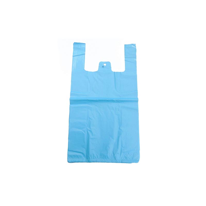 اكياس تسوق علاق باللون الازرق مصنوعة من البلاستيك المتين، حزمة وزنها 1 كجم تحتوي على قرابة 120 كيس، طول الكيس 30 سم وعرضه 25 سم.