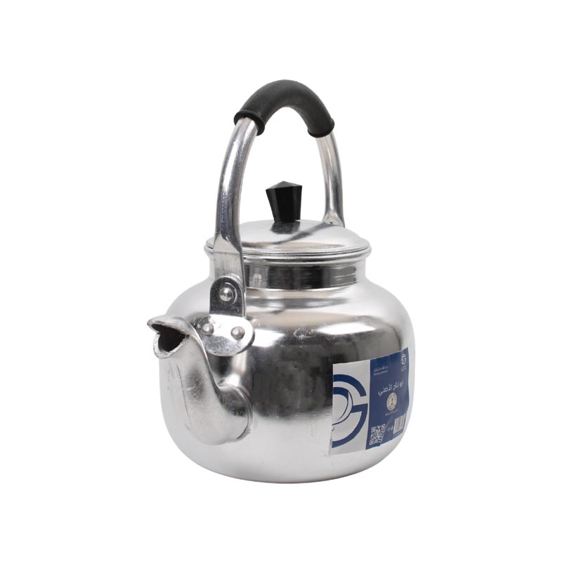 ابريق شاي المنيوم ابو تاج الاصلي دائري مقاس 12 – تصميم متين ومقاوم للتآكل
