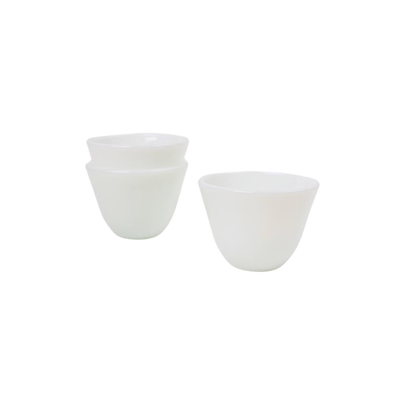 فناجيل القهوة السيف فنجال الكيف من الزجاج الأبيض السادة | علبة تحتوي على 12 فنجال قزاز عالي الجودة