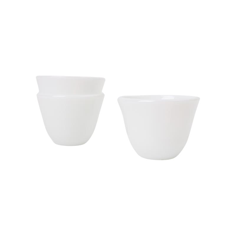 فناجيل القهوة السيف فنجال الكيف من الزجاج الأبيض السادة | علبة تحتوي على 12 فنجال قزاز عالي الجودة