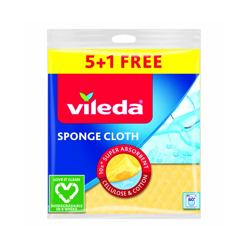 ممسحات اسفنجية فيليدا متعددة الاستخدام للمطبخ | 6 قطع (5 قطع + 1 مجاناً) – امتصاص فائق حتى 10 أضعاف الوزن، قابلة للتحلل الحيوي، مصنوعة من السيليوز والقطن
