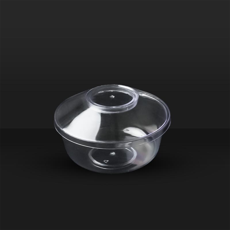 علب حلى بلاستيك دائرية شفافة مع غطاء محكم – قطر 9 سم، عمق 4 سم – حزمة تحتوي على 50 حبة