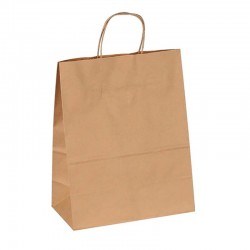 كرتون اكياس ورقية بنية بمقبض – مقاس L