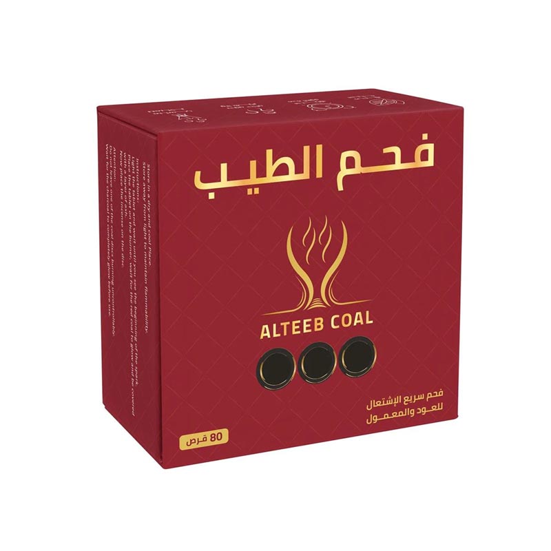 فحم الطيب سريع الاشتعال للاستخدام مع المباخر والعود والبخور – 80 قرص