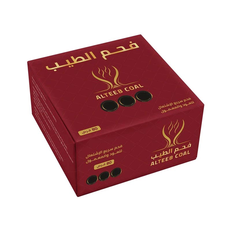 فحم الطيب سريع الاشتعال للاستخدام مع المباخر والعود والبخور – 80 قرص