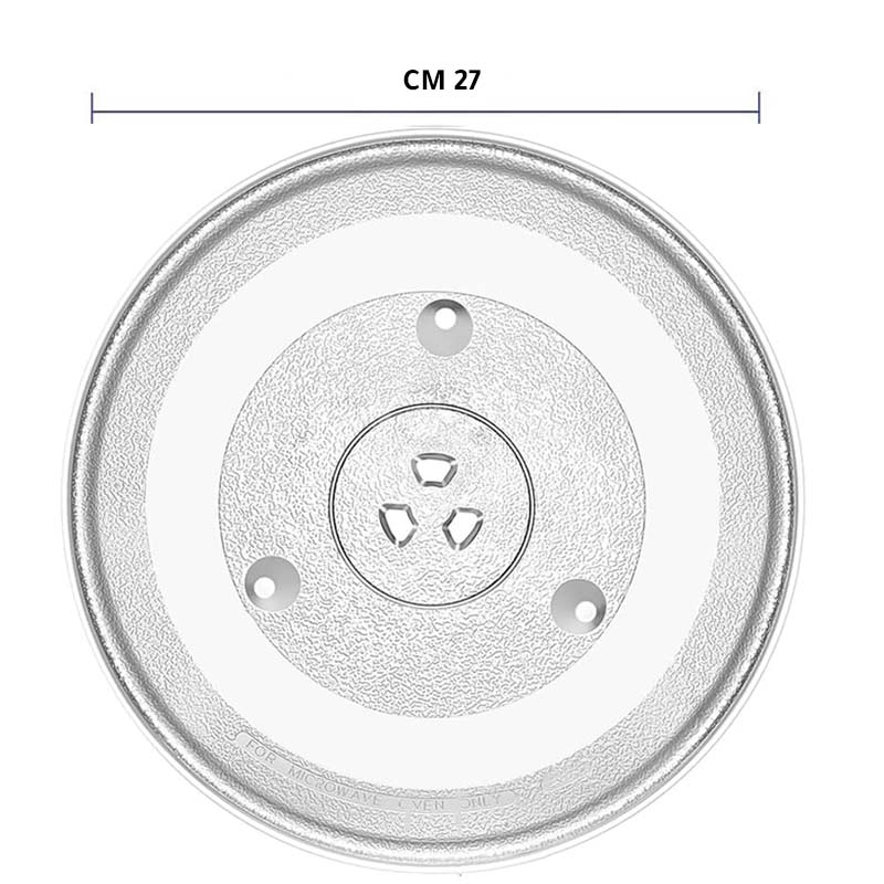صحن زجاجي للميكروويف بقطر 27 سم – مناسب للاجهزة بسعة 20 لتر تقريبًا
