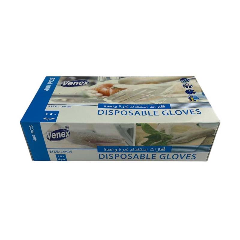 قفازات بلاستيكية شفافة للاستعمال مرة واحدة من فينكس | للاستخدام اليومي في الطبخ والتنظيف والعناية – الكمية تقريبية 400 الى 450 حبة