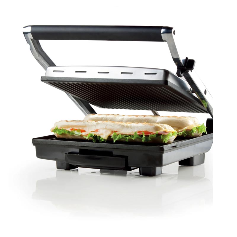 شواية مكلاين الكهربائية بالكبس | 2000 واط – سطح تيفال غير لاصق، مقابض عازلة للحرارة، ومفتاح للتحكم بدرجة الحرارة – ضمان سنتين