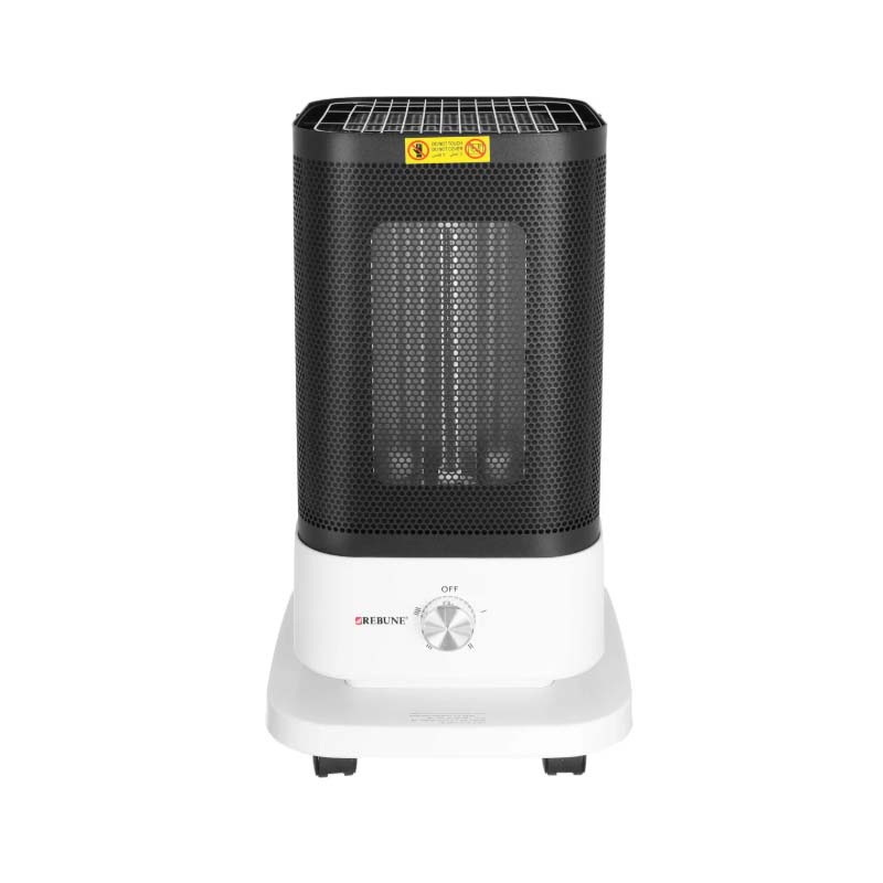 دفاية كهربائية من ريبون بقوة 2000 واط | 6 انابيب تدفئة و4 مستويات حرارة – توزيع حراري بـ5 اتجاهات، لون اسود وابيض – موديل RE-7-070