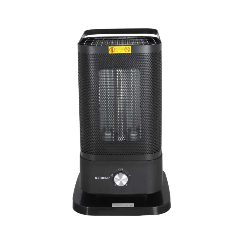 دفاية كهربائية من ريبون بقوة 2000 واط | 6 انابيب تدفئة و4 مستويات حرارة – توزيع حراري بـ5 اتجاهات، لون اسود – موديل RE-7-070