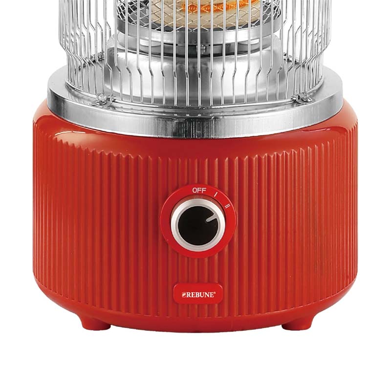 دفاية سيراميك كهربائية من ريبون بقوة 2000 واط | تصميم دائري بتدفئة 360 درجة – مستويين تسخين، نظام حماية من الانقلاب، لون احمر – موديل RE-7-092