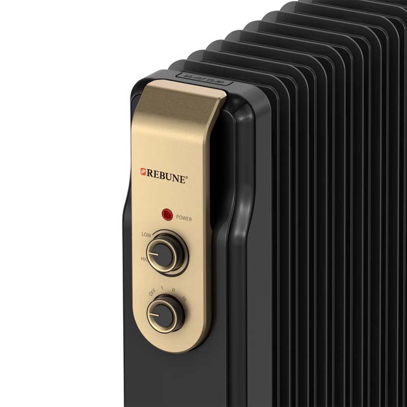 دفاية زيت كهربائية من ريبون بقوة 2500 واط | 15 ريشة تدفئة مع 3 مستويات حرارة – نظام حماية من الانقلاب – موديل RE-7-090